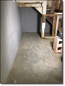 Basement Floor and side wall in Gray Hydro-Seal 75 